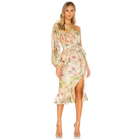 HEMANT AND NANDITA Veena Dress in Nude Midi Dress Medium XSmall Women's Cocktail - Picture 1 of 16